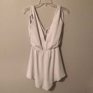 SABO SKIRT Tie White Romper